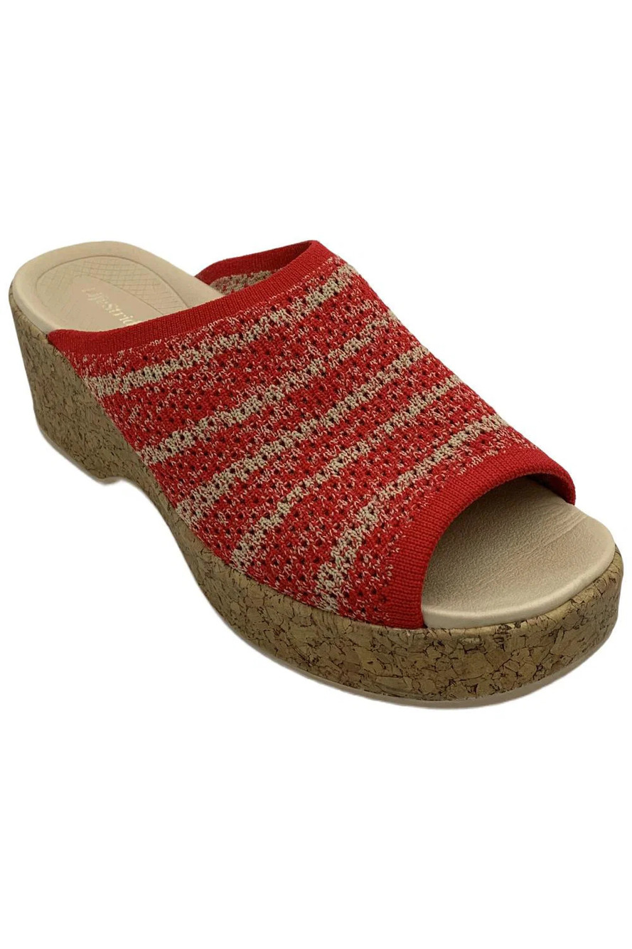 LifeStride with Bzees Women's Very Ready Wedge Sandals Fire Red - Medium